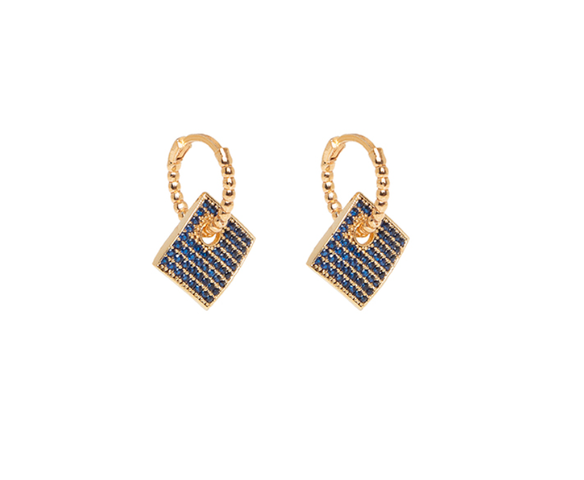 PENDIENTES CRISTAL AZUL